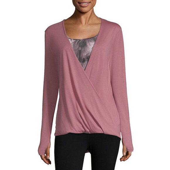 Xersion Tops - Xersion Studio Drape Front Gray Top
